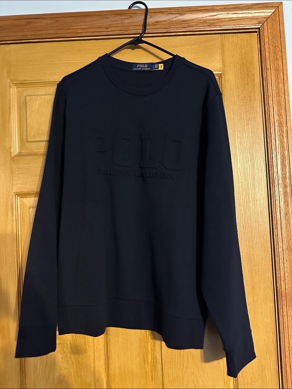 Polo by Ralph Lauren Navy Embossed Logo Crewneck Sweatshirt